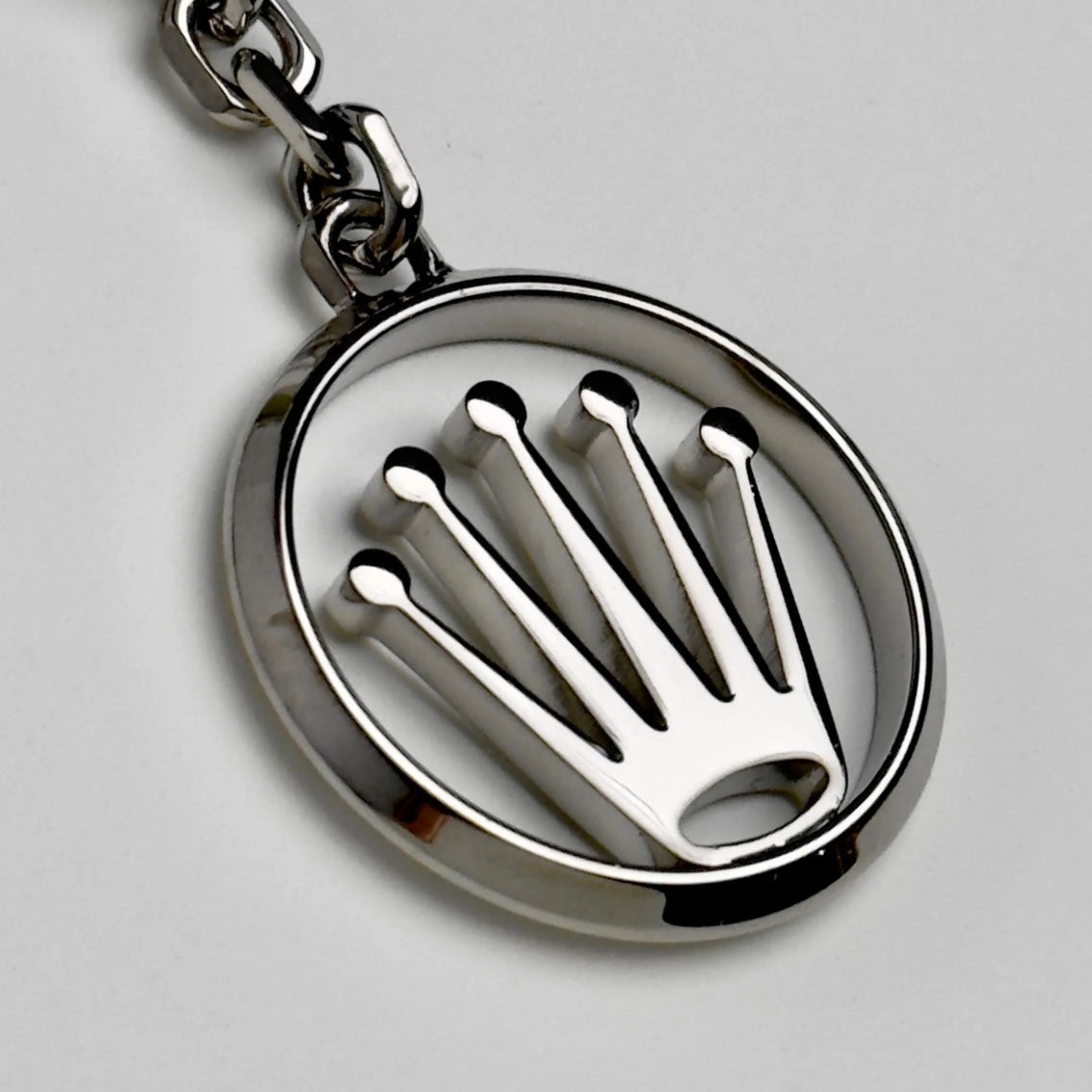 Rolex Silver Crown Logo Keychain