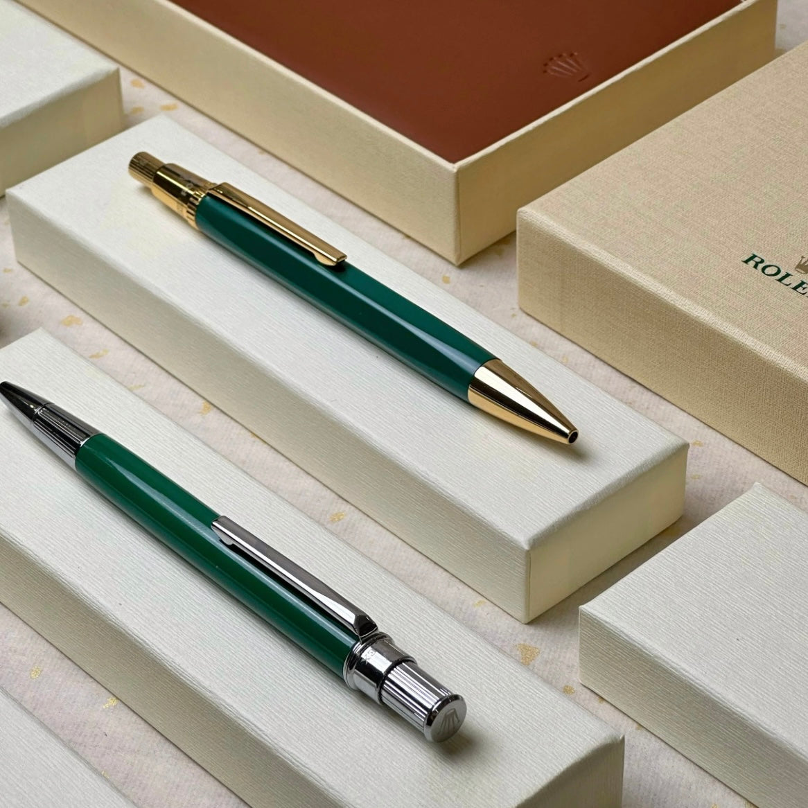 Rolex Emerald Gold Hexagon Pen