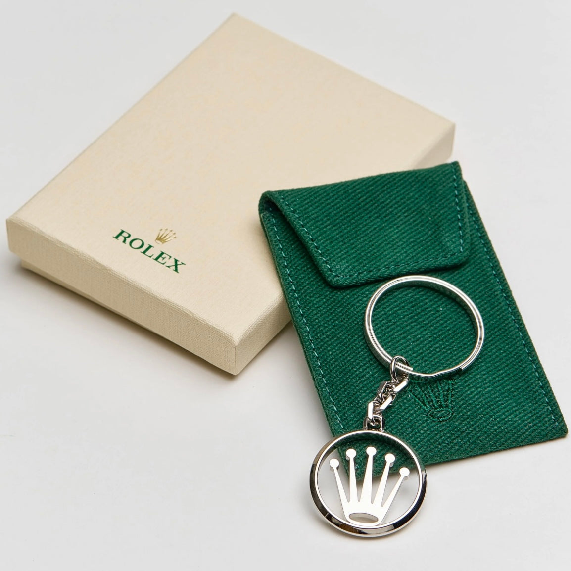 Rolex Silver Crown Logo Keychain