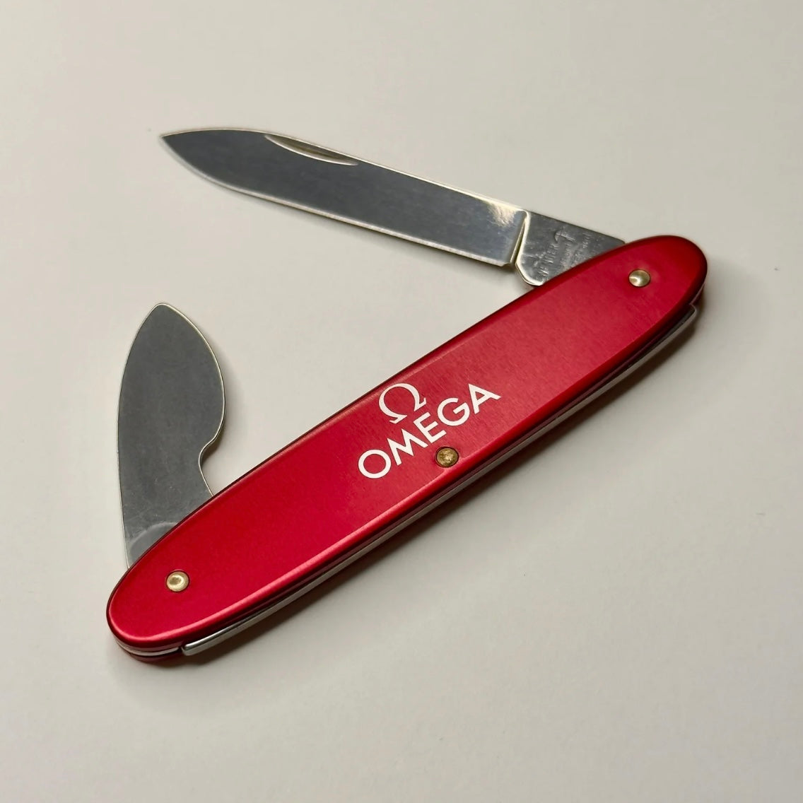 Omega Brushed Crimson Swiss Pocket Knife