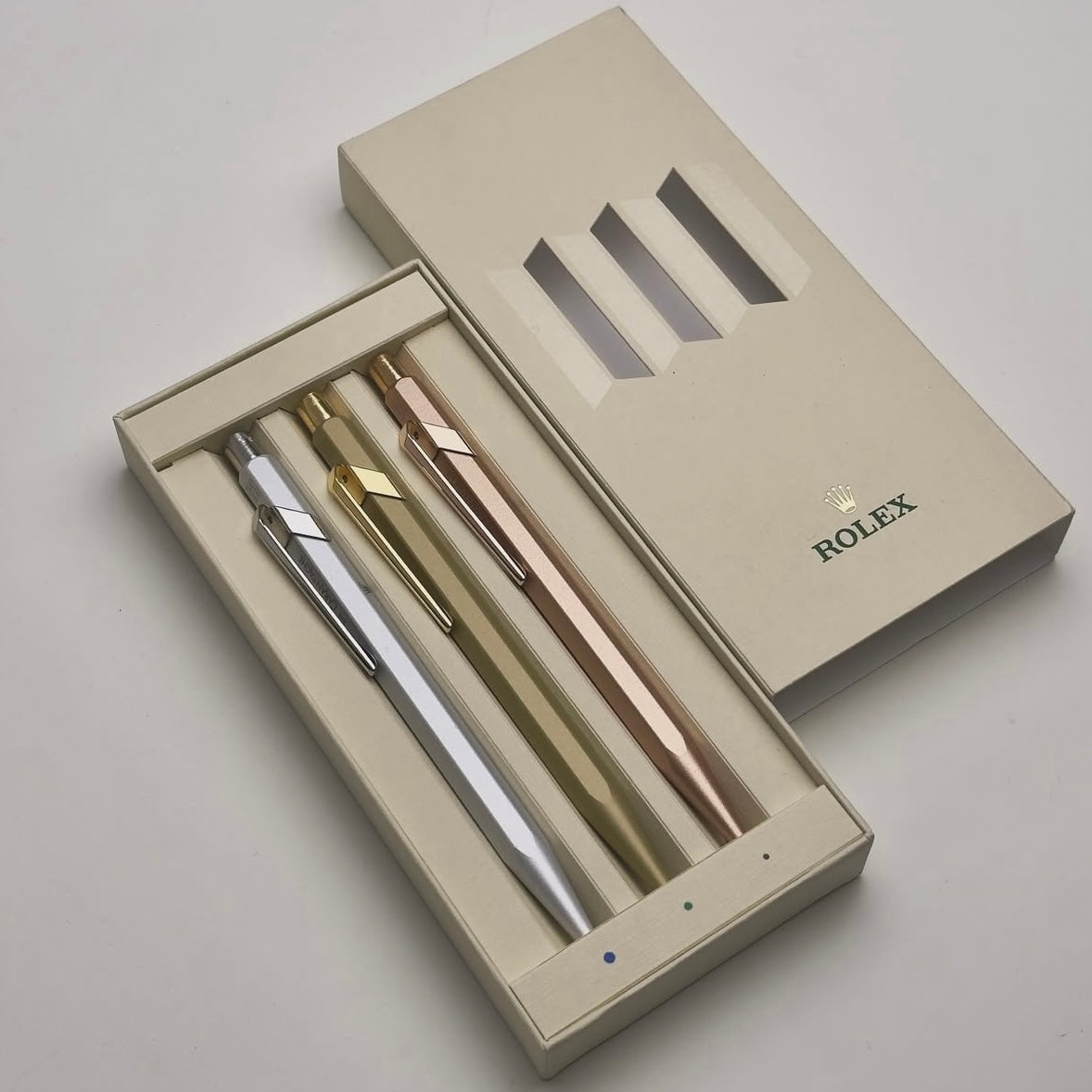 Rolex x Caran d'Ache Metallic Pen Set